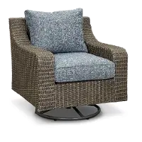 Lemans Gray Wicker Patio Swivel Chair