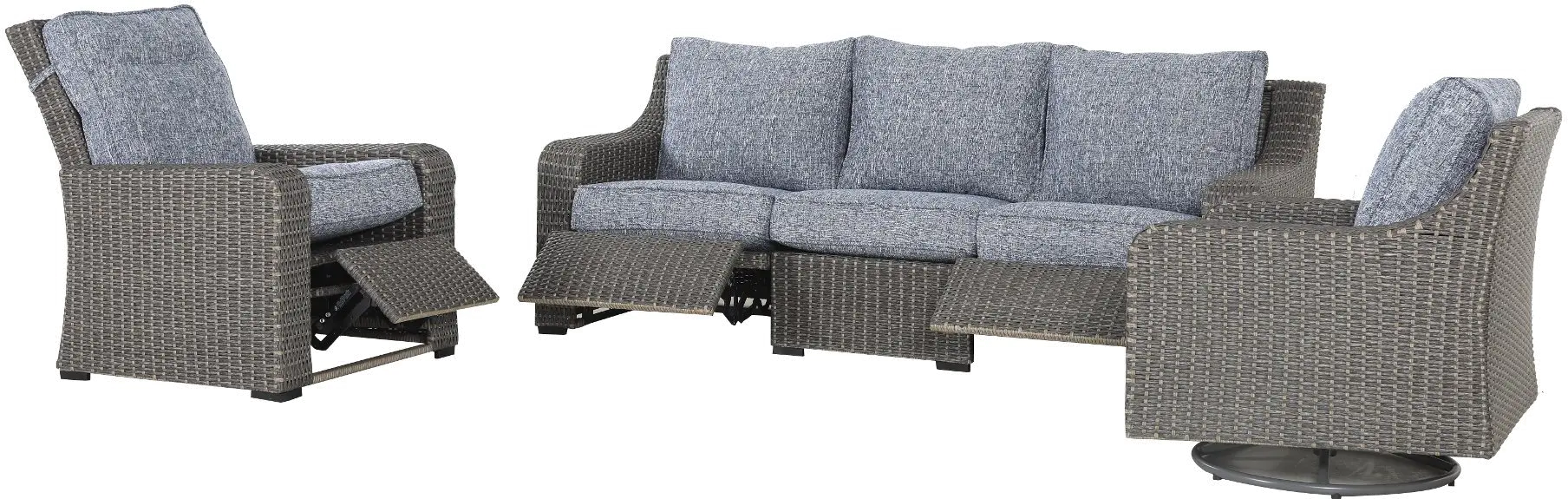 Lemans Gray Wicker Patio Swivel Chair-2