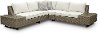 Taupe Left Facing Patio Sofa with Storage Table - Vale