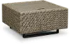Vale Taupe Woven Patio Coffee Table with Ice Bucket