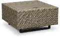 Vale Taupe Woven Patio Coffee Table with Ice Bucket