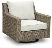 Coco Taupe Patio Swivel Chair - Vale