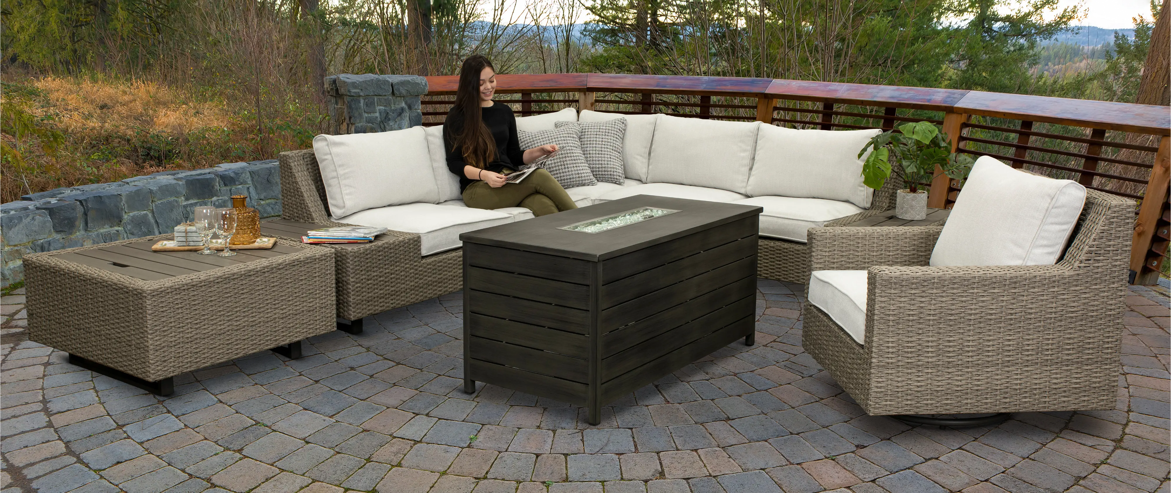 Coco Taupe Patio Swivel Chair - Vale-3