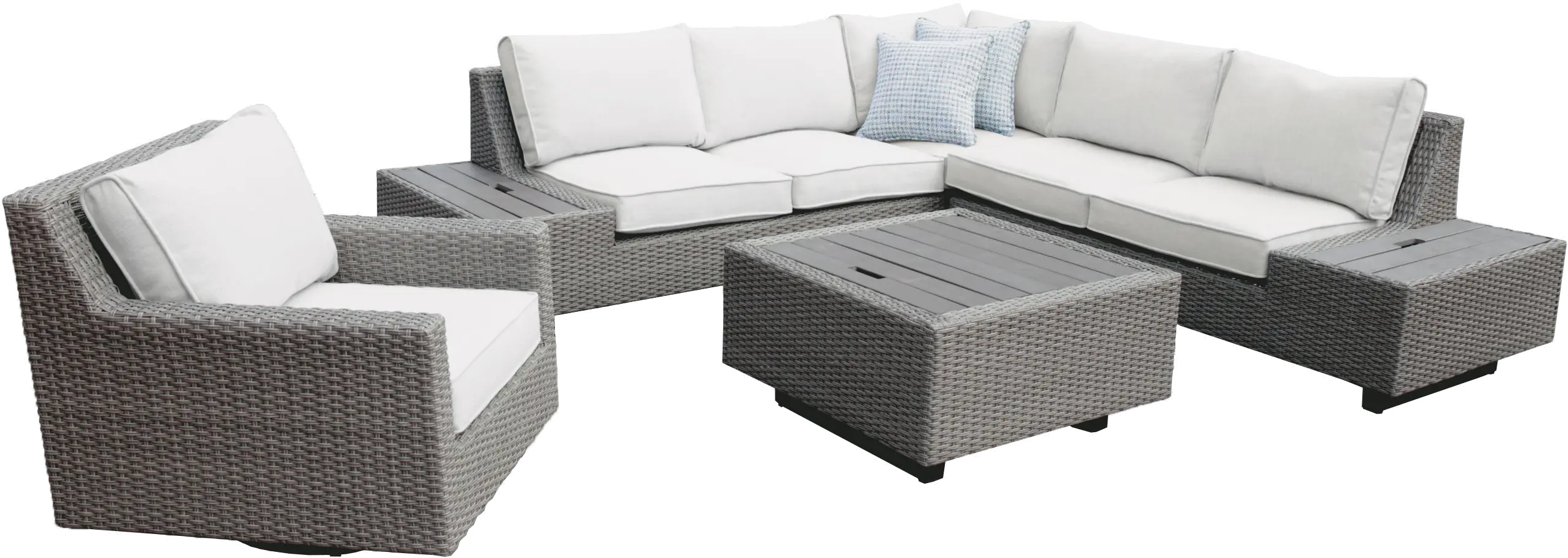 Coco Taupe Patio Swivel Chair - Vale-7