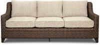 Espresso Brown Patio Sofa with Natural Cushion - Avalon