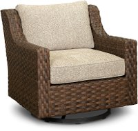 Wicker Swivel Patio Chair with White Cushion - Avalon