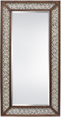 Paper Art Rustic Brown Framed Floor Mirror