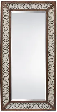 Paper Art Rustic Brown Framed Floor Mirror