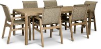 Natural Wood 7 Piece Patio Dining Set - Kona-3