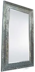 Silver Mosaic Floor Mirror