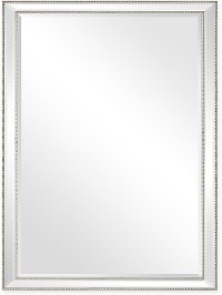 Modern Silver Beaded Wall Mirror