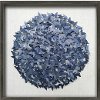Blue Paper Butterflies with Dark Wood Frame Wall Art