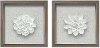 White Ceramic Flower Shadow Box Framed Wall Decor - Set of 2