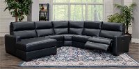 Blue 5 Piece Power Reclining Sectional Sofa with Left-arm Facing Chaise - Angler