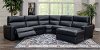 Blue 5 Piece Power Reclining Sectional Sofa with Right-arm Facing Chaise - Angler