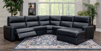 Blue 5 Piece Power Reclining Sectional Sofa with Right-arm Facing Chaise - Angler