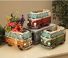 Assorted 11 Inch Solar Lighted Resin Antique Hippie Wagon Planter