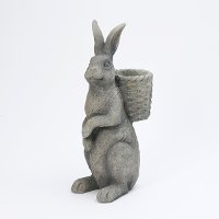 25 Inch Gray Magnesium Bunny Planter