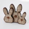 Clearance Resin, Wood and Metal Like Bunny Heads Family Figurine