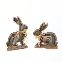 Assorted Resin, Wood and Galvanized-Like Bunny Figurine