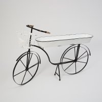 46 Inch Metal Antique Bicycle with Basket and Planter