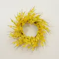 20 Inch Yellow Forsythia Wreath Arrangement with Berry Accents