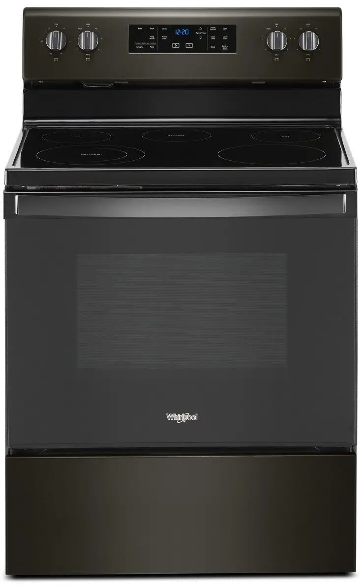 WFE525S0JV Whirlpool 5.3 cu. ft. Electric Range - 30 Inch Black Stainless Steel-1