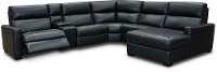 Blue 6 Piece Power Reclining Sectional Sofa with Right-arm Facing Chaise - Angler-3