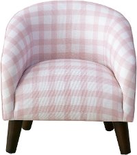 47-1K Pink Gingham Kids Accent Chair