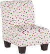 5705K Clearance Contemporary White and Polka Dot Kids Accent Chair