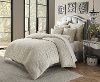 Carlyle Light Gray and Metallic King 10 Piece Bedding Collection