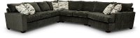 Dark Gray 4 Piece Sectional with LAF Sofa and RAF Cuddler - Autumn