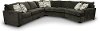 Dark Gray 5 Piece Sectional Sofa with RAF Cuddler - Autumn
