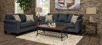 Contemporary Navy Blue 2 Piece Living Room Set - New Yorker