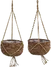 6 Inch Brown Hanging Water Hyacinth Basket - Raina