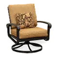 AHS01101P01/SWVLRKR Flourence Traditional Patio Swivel Chair with Tan Cushion
