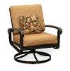 Traditional Patio Swivel Chair with Tan Cushion - Flourence