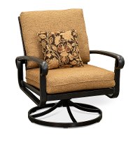AHS01101P01/SWVLRKR Traditional Patio Swivel Chair with Tan Cushion - Flourence