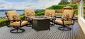 5PC:FLRNCE-FIRE-SWVL Flourence Traditional 5 Piece Patio Fire Pit Set with Slate Top