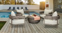 Driftwood Gray 5 Piece 36 inch Patio Chat Group - Marana-3