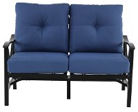 Denim Blue Patio Motion Love Seat - Denison