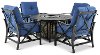 Denim Blue 5 Piece Fire Pit Set - Denison
