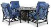 Denison Denim Blue 5 Piece Fire Pit Set