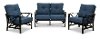 Denim Blue 3 Piece Patio Seating Set - Denison