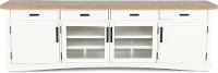 Country Style Cotton White 92 Inch TV Stand