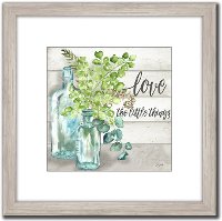 Love The Little Things and Vintage Bottles Framed Wall Art