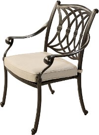 Traditional Patio Armchair with Tan Cushion - Montreal