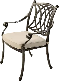 Traditional Patio Armchair with Tan Cushion - Montreal