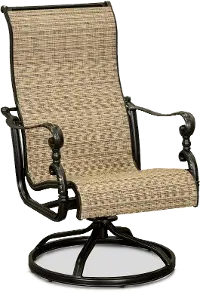 Cinnamon Sling Swivel Patio Chair - Montreal