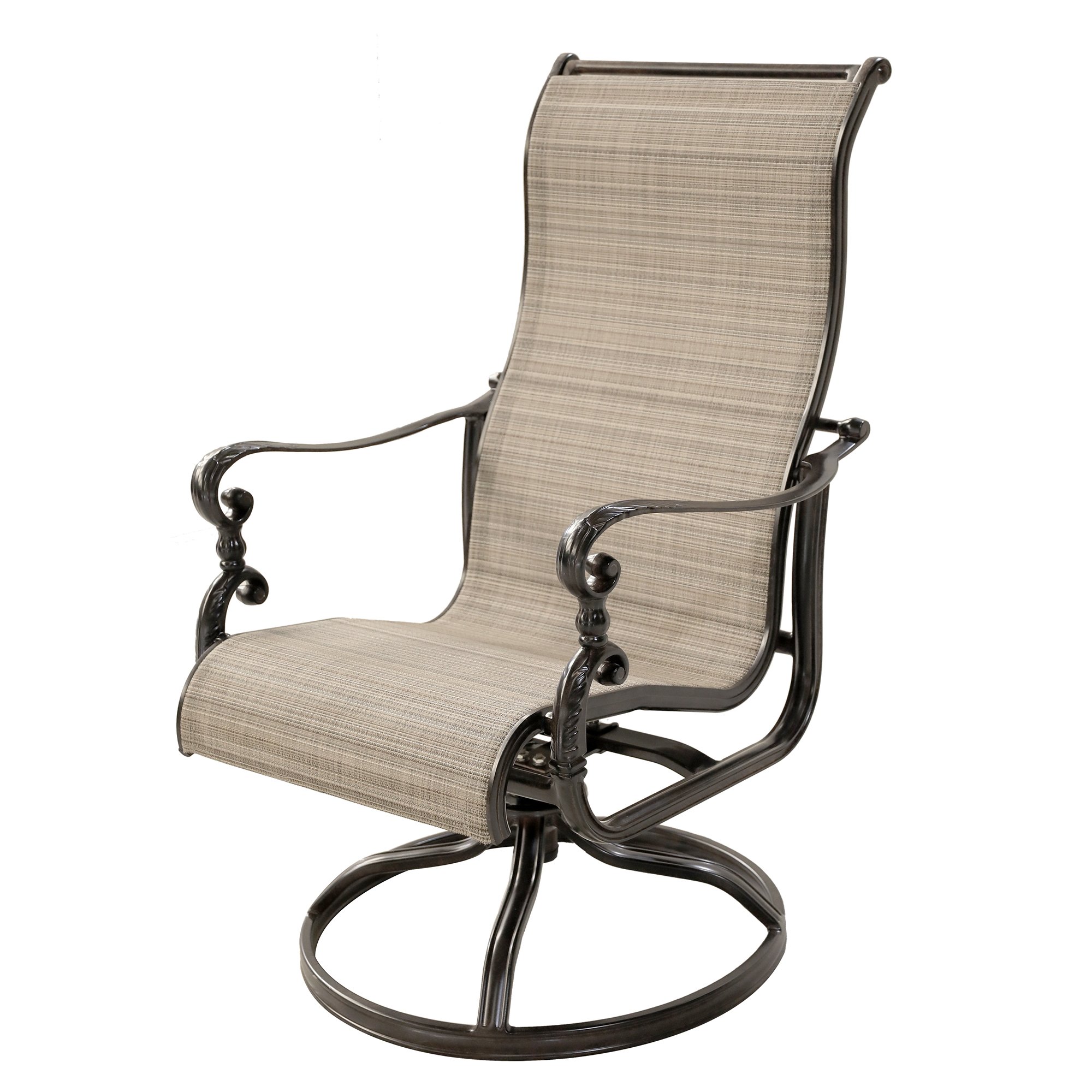 Cinnamon Sling Swivel Patio Chair - Montreal-2